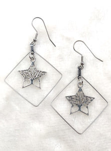 Square Tree of Life Star Earrings