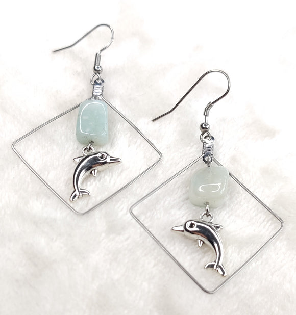 Amazonite Dolphin Earrings