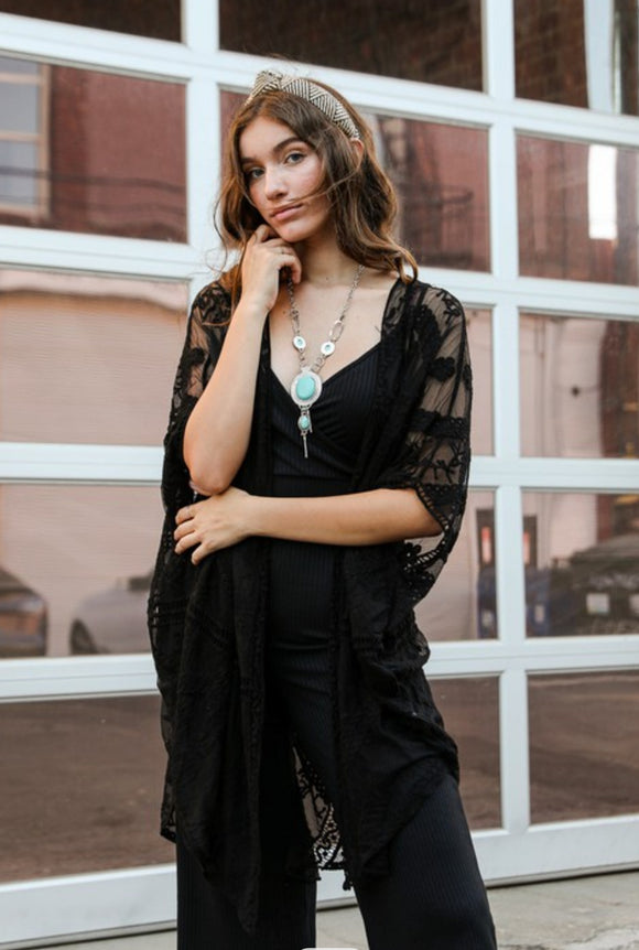 Lace Leaf Kimono