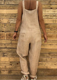 Juniors Cotton Linen Overall Jumpsuit